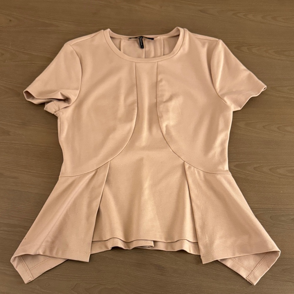 BCBGMaxAzria Women's Blush Peplum Top